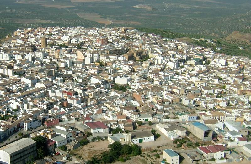 Vista aérea de Porcuna desde el noreste